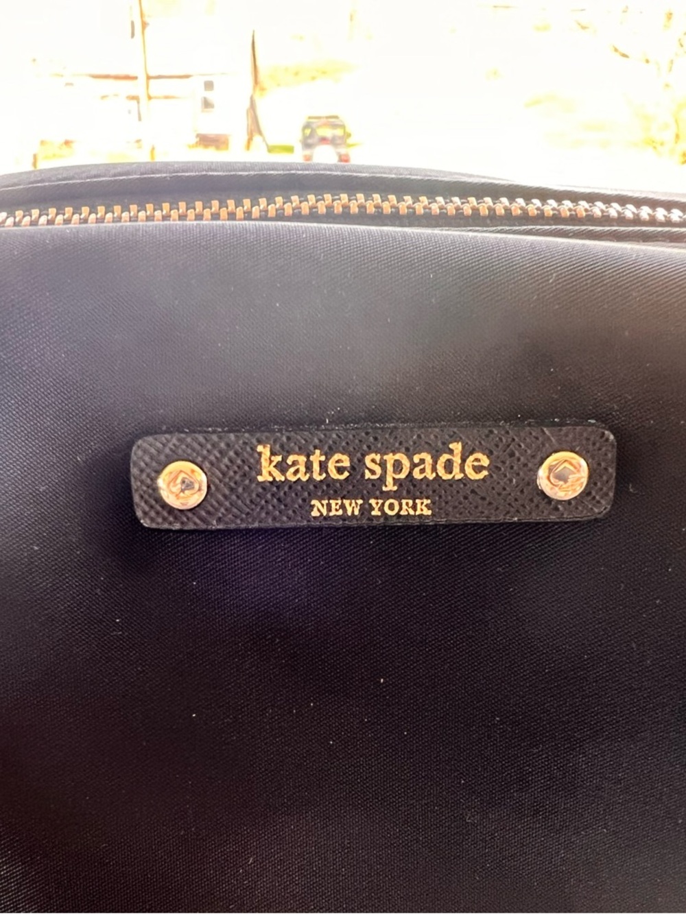 kate spade black toiletry pouch with gold hardware - Picture 2 of 6